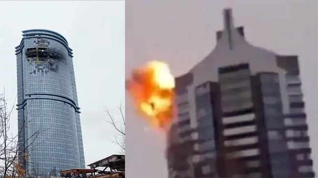 রাশিয়ায় বহুতল ভবনে ৯/১১ স্টাইলে ড্রোন হামলা – DesheBideshe