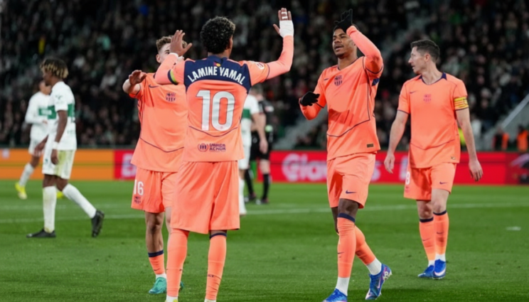 এলচেকে হারিয়ে শীর্ষে বার্সেলোনা, নাটকীয় জয়ে নায়ক ইয়ামাল ও র্যাশফোর্ড – DesheBideshe এলচেকে হারিয়ে শীর্ষে বার্সেলোনা, নাটকীয় জয়ে নায়ক ইয়ামাল ও র্যাশফোর্ড – DesheBideshe